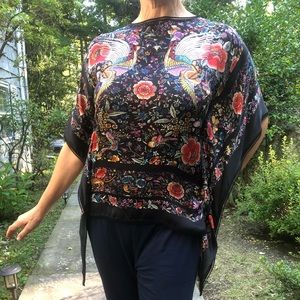 Roberto Cavalli Silk Floral Top